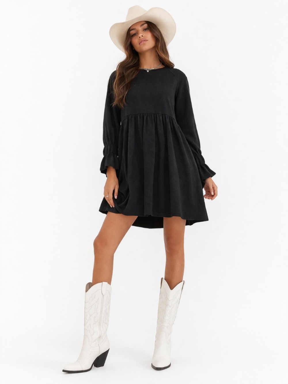 🌺 Wishlist Apparel Black Babydoll Pullover Dress
